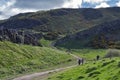 A hillwalking route up to ArthurÃ¢â¬â¢s Seat, the highest point in Edinburgh located at Holyrood Park, Scotland, UK